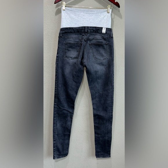 Queen Mum Sisters Black Grey Wash Grey Maternity Extension Skinny Size 27 Jean - Picture 4 of 11